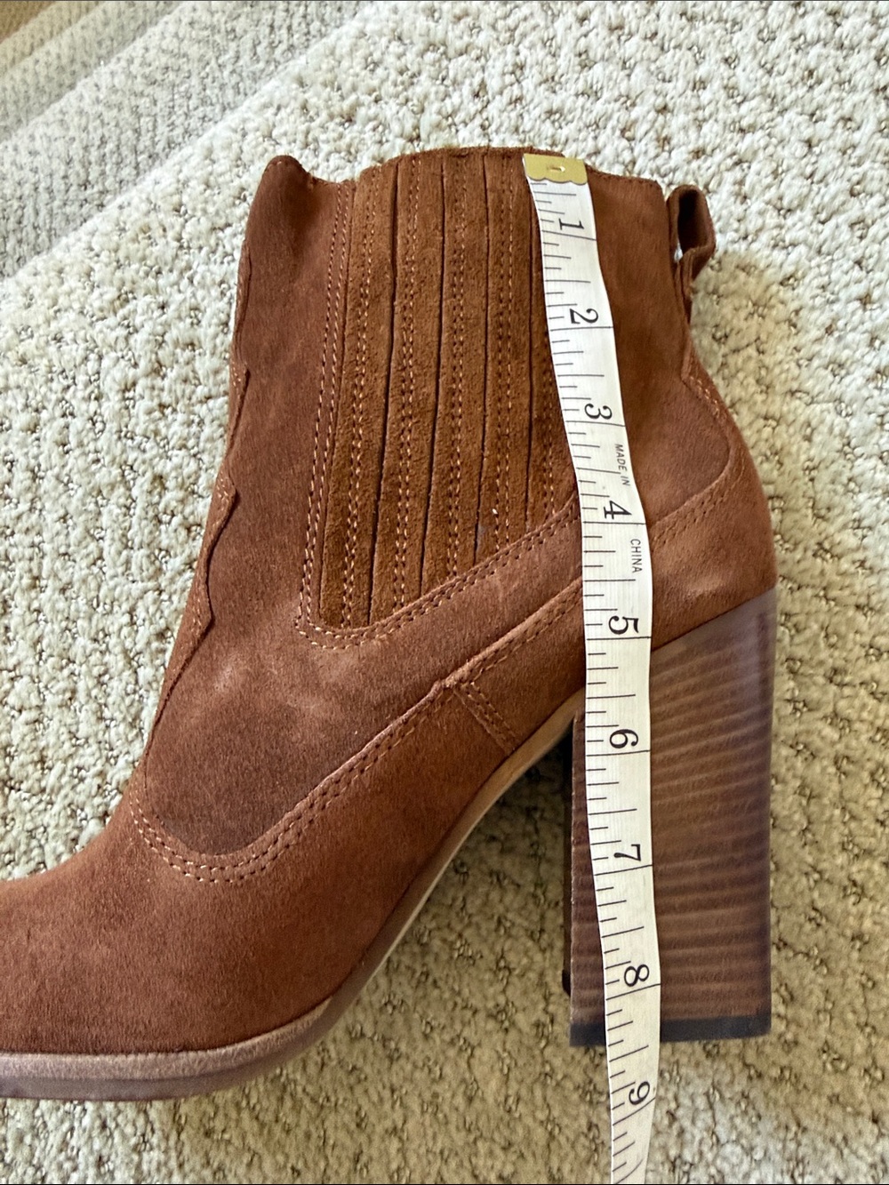 Dolce Vita Conway Acorn Suede Heeled Ankle Boots - Picture 7 of 7
